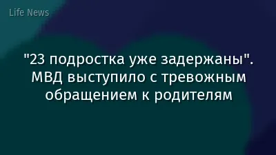 "23 подростка уже задержаны". МВД выступило с тревожным обращением к родителям