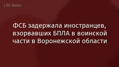 ФСБ задержала иностранцев, взорвавших БПЛА в воинской части в Воронежской области
