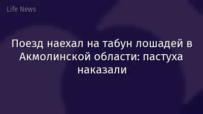 Поезд наехал на табун лошадей в Акмолинской области: пастуха наказали