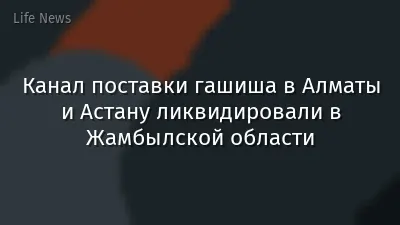 Канал поставки гашиша в Алматы и Астану ликвидировали в Жамбылской области