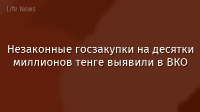 Незаконные госзакупки на десятки миллионов тенге выявили в ВКО