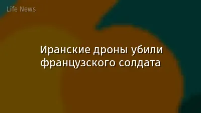 Иранские дроны убили французского солдата