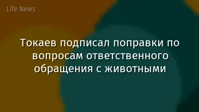 Токаев подписал поправки по вопросам ответственного обращения с животными