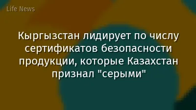 Кыргызстан лидирует по числу сертификатов безопасности продукции, которые Казахстан признал "серыми"