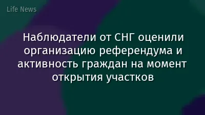Наблюдатели от СНГ оценили организацию референдума и активность граждан на момент открытия участков