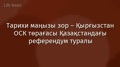 Тарихи маңызы зор – Қырғызстан ОСК төрағасы Қазақстандағы референдум туралы