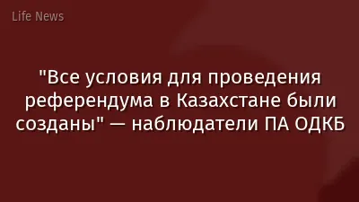 "Все условия для проведения референдума в Казахстане были созданы" — наблюдатели ПА ОДКБ