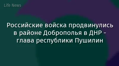 Российские войска продвинулись в районе Доброполья в ДНР - глава республики Пушилин