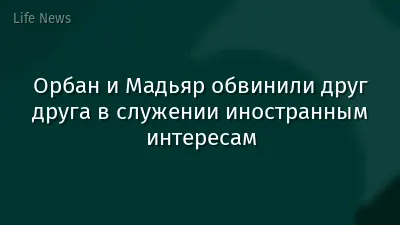 Орбан и Мадьяр обвинили друг друга в служении иностранным интересам