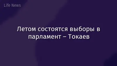 Летом состоятся выборы в парламент – Токаев