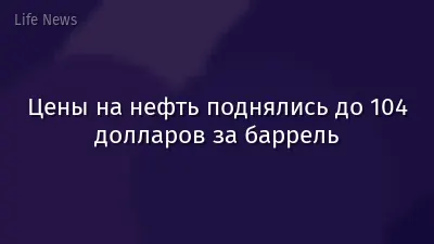 Цены на нефть поднялись до 104 долларов за баррель