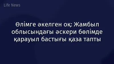 Өлімге әкелген оқ: Жамбыл облысындағы әскери бөлімде қарауыл бастығы қаза тапты