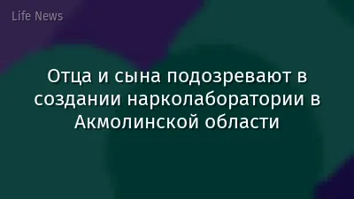Отца и сына подозревают в создании нарколаборатории в Акмолинской области