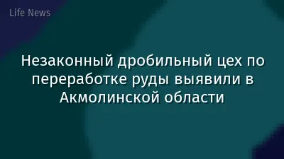 Незаконный дробильный цех по переработке руды выявили в Акмолинской области
