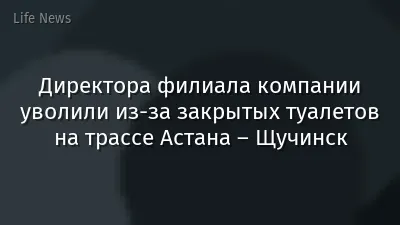 Директора филиала компании уволили из-за закрытых туалетов на трассе Астана – Щучинск