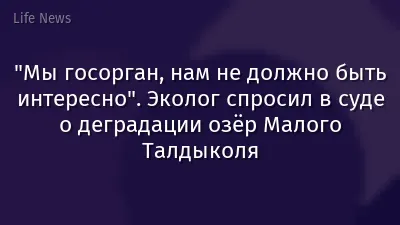 "Мы госорган, нам не должно быть интересно". Эколог спросил в суде о деградации озёр Малого Талдыколя