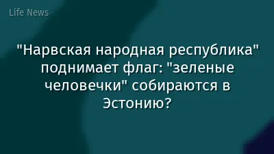 "Нарвская народная республика" поднимает флаг: "зеленые человечки" собираются в Эстонию?