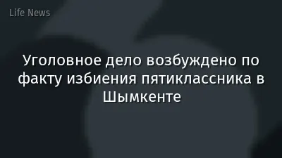 Уголовное дело возбуждено по факту избиения пятиклассника в Шымкенте