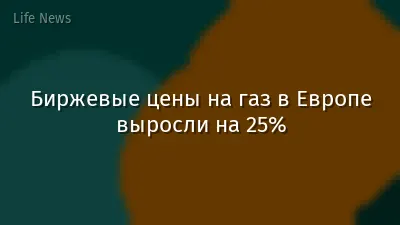 Биржевые цены на газ в Европе выросли на 25%