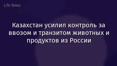 Казахстан усилил контроль за ввозом и транзитом животных и продуктов из России