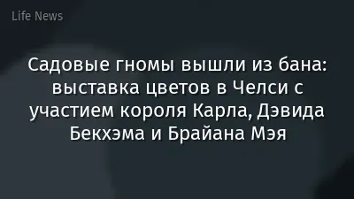 Садовые гномы вышли из бана: выставка цветов в Челси с участием короля Карла, Дэвида Бекхэма и Брайана Мэя