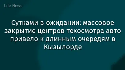 Сутками в ожидании: массовое закрытие центров техосмотра авто привело к длинным очередям в Кызылорде