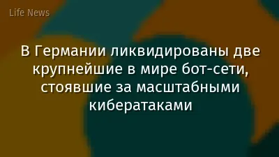 В Германии ликвидированы две крупнейшие в мире бот‑сети, стоявшие за масштабными кибератаками
