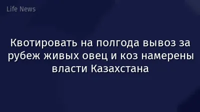 Квотировать на полгода вывоз за рубеж живых овец и коз намерены власти Казахстана