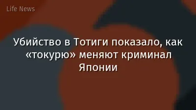 Убийство в Тотиги показало, как «токурю» меняют криминал Японии