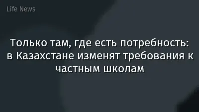 Только там, где есть потребность: в Казахстане изменят требования к частным школам