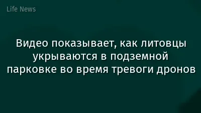 Видео показывает, как литовцы укрываются в подземной парковке во время тревоги дронов