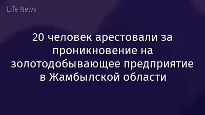 20 человек арестовали за проникновение на золотодобывающее предприятие в Жамбылской области