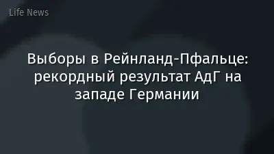 Выборы в Рейнланд-Пфальце: рекордный результат АдГ на западе Германии