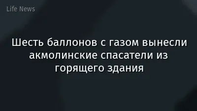 Шесть баллонов с газом вынесли акмолинские спасатели из горящего здания