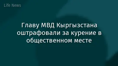 Главу МВД Кыргызстана оштрафовали за курение в общественном месте