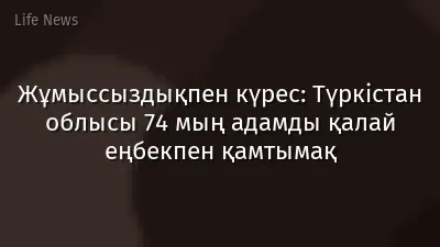 Жұмыссыздықпен күрес: Түркістан облысы 74 мың адамды қалай еңбекпен қамтымақ
