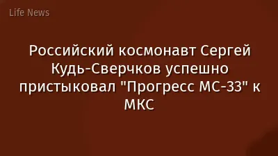 Российский космонавт Сергей Кудь-Сверчков успешно пристыковал "Прогресс МС-33" к МКС