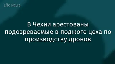 В Чехии арестованы подозреваемые в поджоге цеха по производству дронов