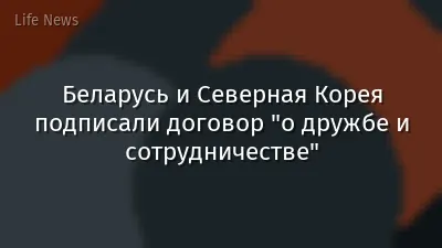 Беларусь и Северная Корея подписали договор "о дружбе и сотрудничестве"