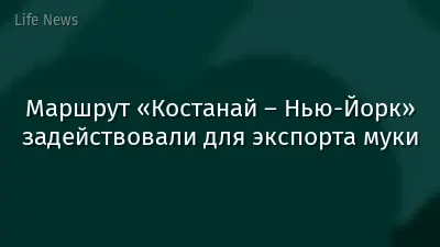 Маршрут «Костанай – Нью-Йорк» задействовали для экспорта муки
