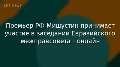 Премьер РФ Мишустин принимает участие в заседании Евразийского межправсовета - онлайн
