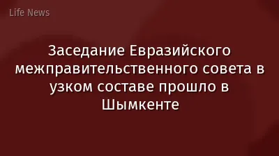 Заседание Евразийского межправительственного совета в узком составе прошло в Шымкенте