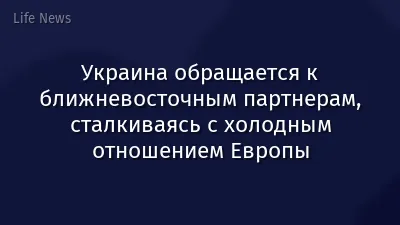 Украина обращается к ближневосточным партнерам, сталкиваясь с холодным отношением Европы