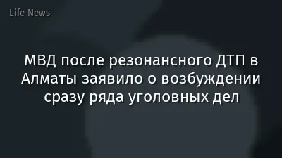 МВД после резонансного ДТП в Алматы заявило о возбуждении сразу ряда уголовных дел