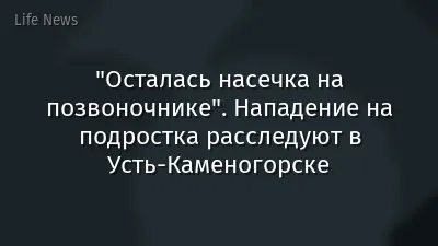 "Осталась насечка на позвоночнике". Нападение на подростка расследуют в Усть-Каменогорске
