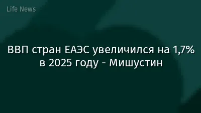 ВВП стран ЕАЭС увеличился на 1,7% в 2025 году - Мишустин