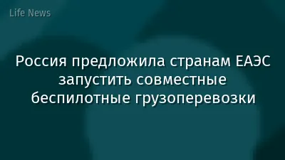 Россия предложила странам ЕАЭС запустить совместные беспилотные грузоперевозки
