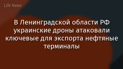 В Ленинградской области РФ украинские дроны атаковали ключевые для экспорта нефтяные терминалы