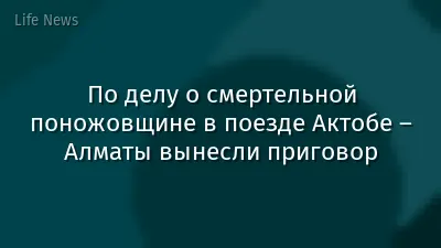 По делу о смертельной поножовщине в поезде Актобе – Алматы вынесли приговор