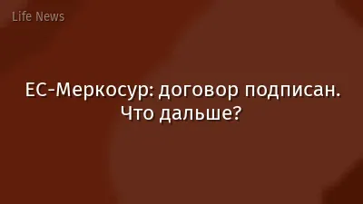 ЕС-Меркосур: договор подписан. Что дальше?